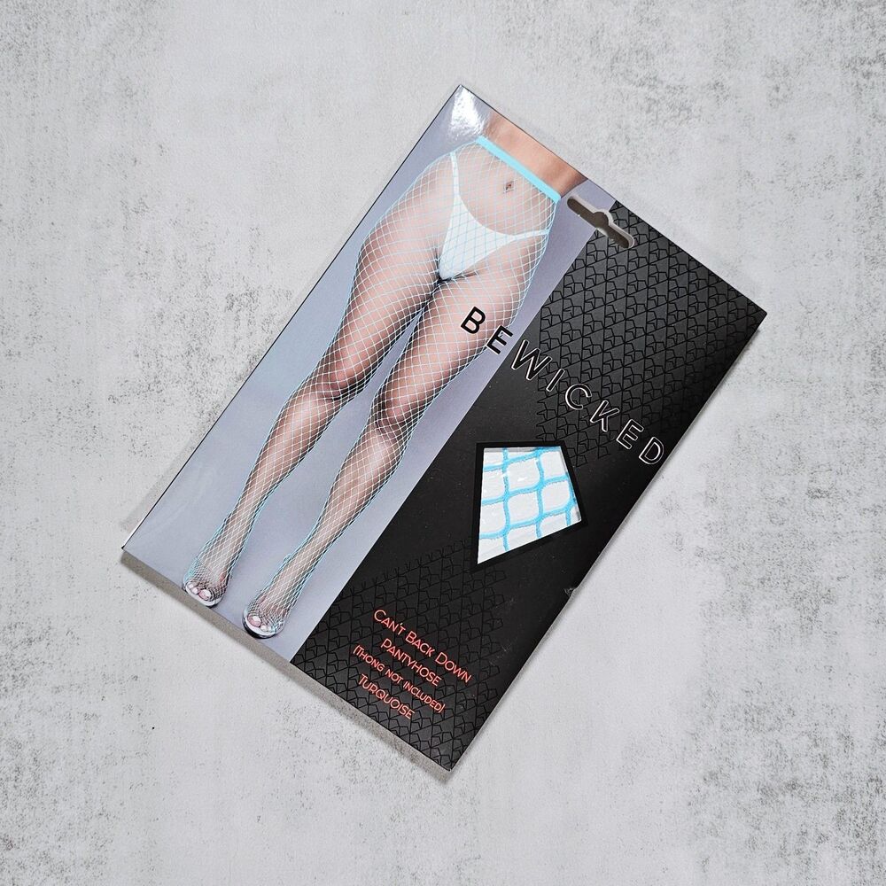 Be Wicked Turquoise High Waisted Fishnet Tights Pantyhose One Size